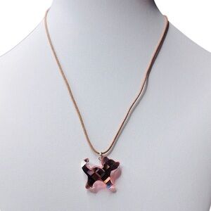 SWAROVSKI Crystal Pink Dog Pendant Necklace